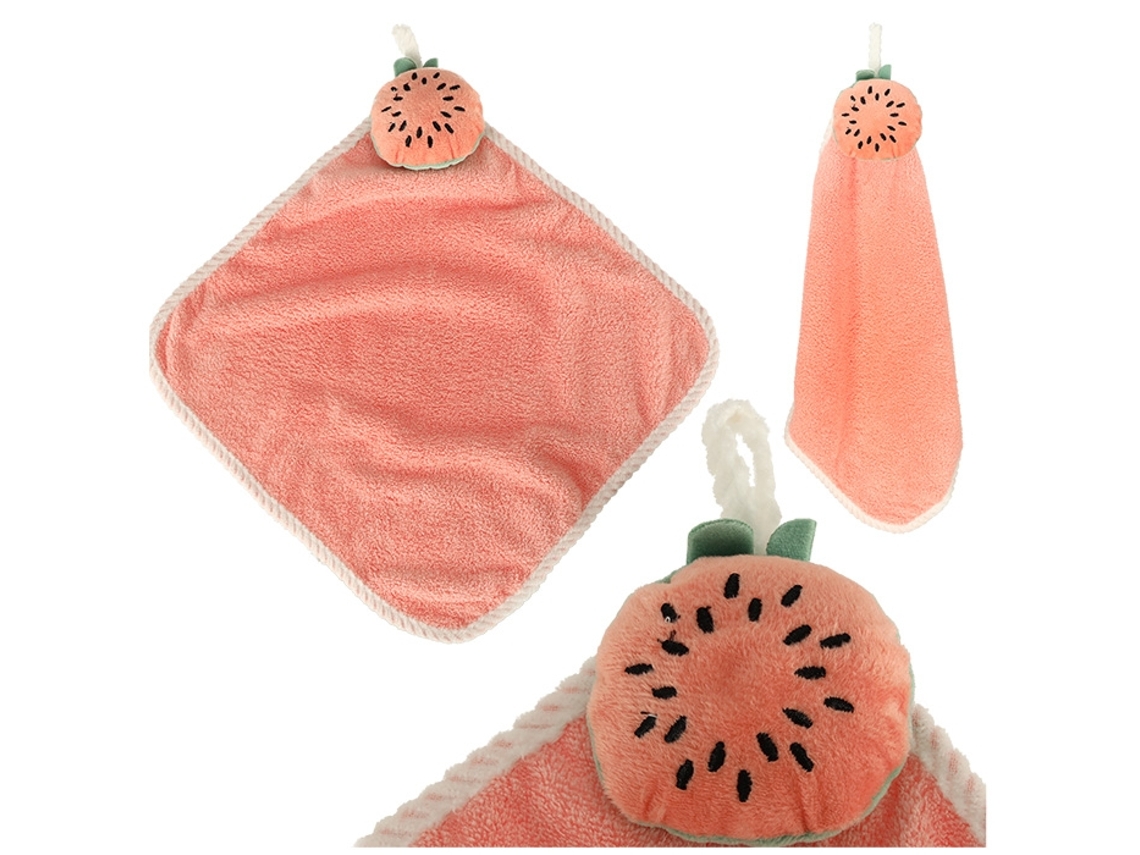 Toalla De Mano Infantil Para Guardería 30x30cm Sandía Rosa