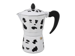 Cafetera moka de aluminio con diseño de vaca colorida para casa, cafetería y camping, 6 tazas de 300 ml