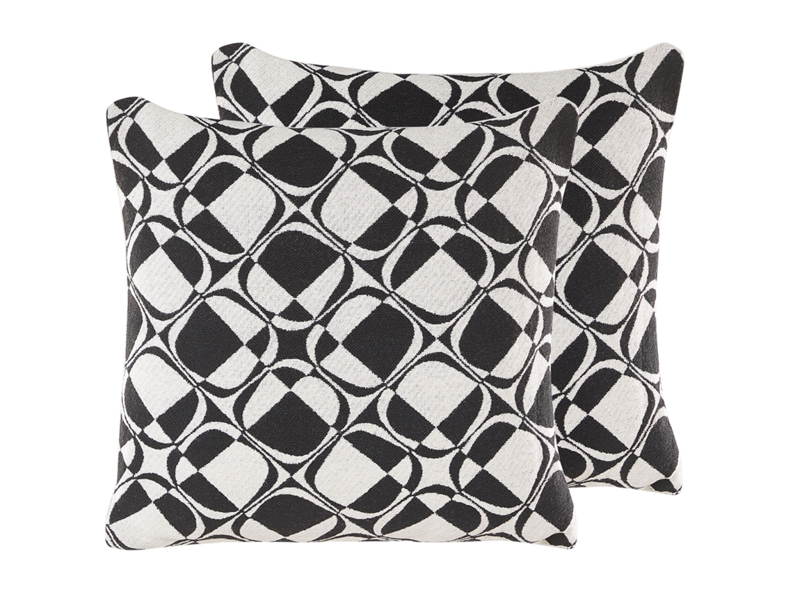 Juego de cojines decorativos BELIANI Koture de Algodón Blanco 45x45x12