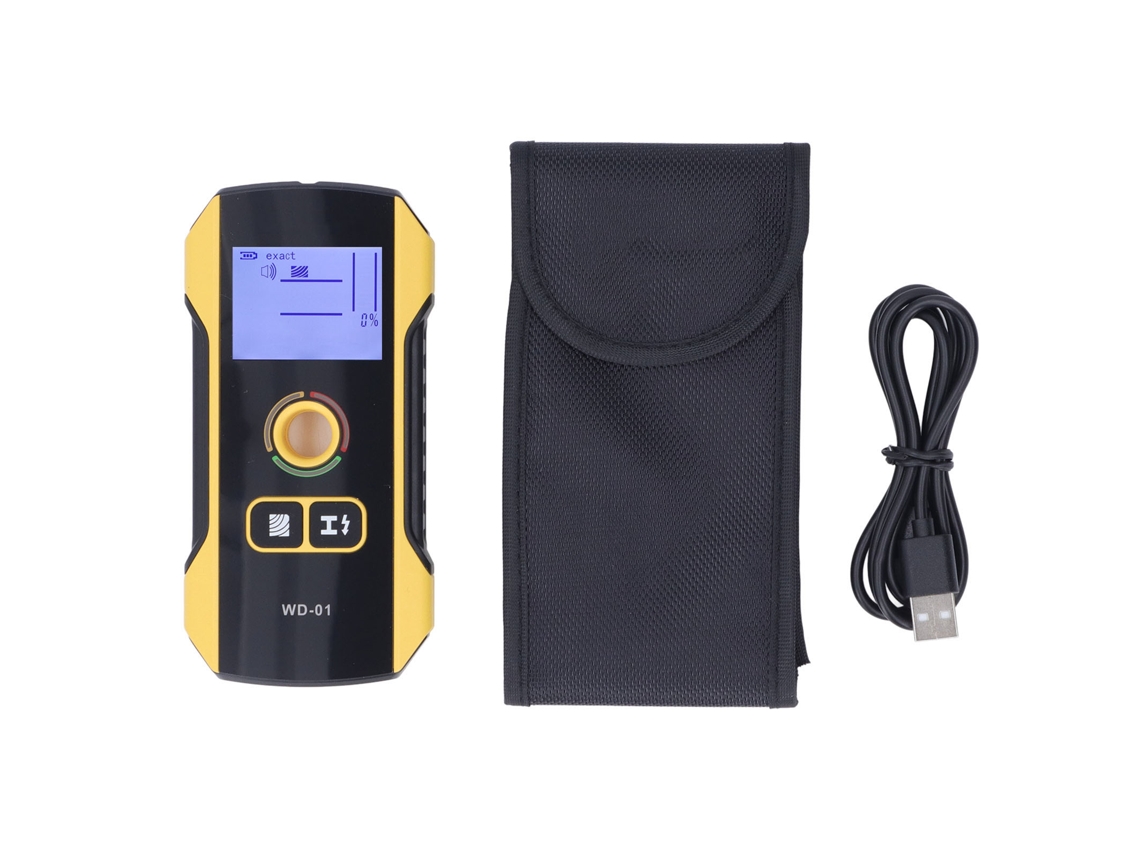 Detector de Tirantes Parede Scanner 6 em 1 Lcd Bateria Recarregável Alarme Áudio Madeira Metal Ca S/MARCA