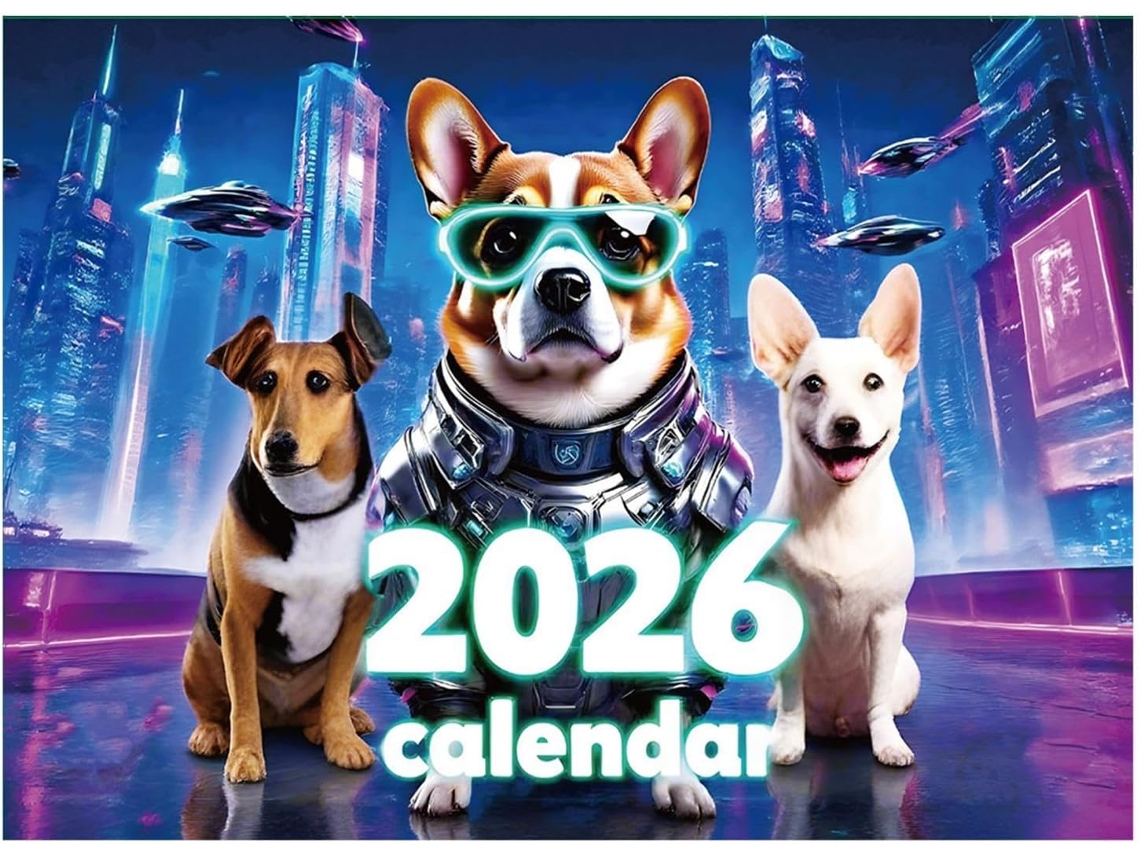 Calendario De Pared Para Perros 2026, Planificador Moderno De 12 Fechas Para Perros, Divertido Calendario