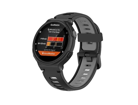 Correa para Garmin Forerunner 735/235 Correa de reloj de silicona bicolor negro-gris VENISYMLIS