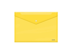 Portadocumentos Dohe Folio con Cierre, Polipropileno Cristal Transparente, 150 Micras, Color Amarillo