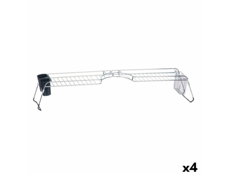 Escurridor para Fregadero Doble Plateado Metal 104x15,5x19 cm (4 Unidades)