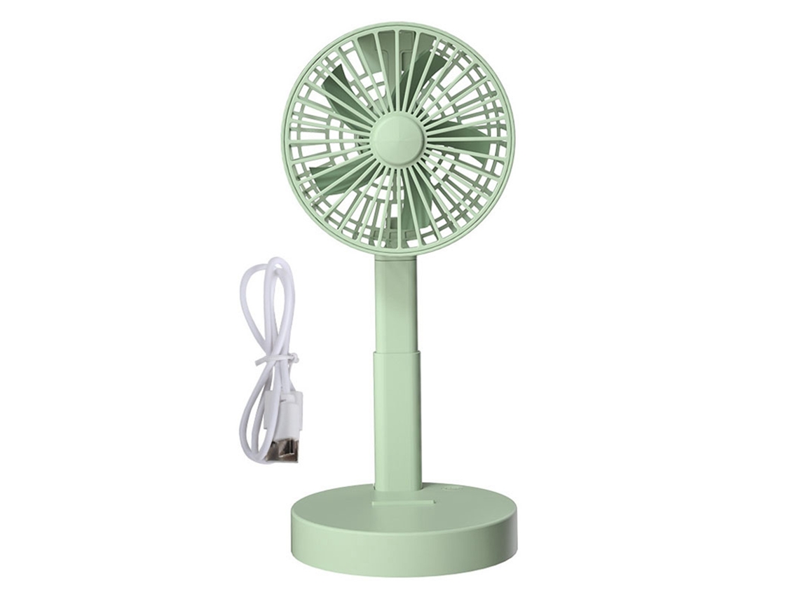 Ventilador Telescópico Plegable Usb Portátil Con 3 Velocidades, Silencioso, Para Escritorio, Oficina, Camping, Viajes, Verde.