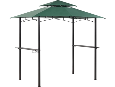 Cenador de Metal Verde Oscuro Negro BELIANI Naro 240 cm