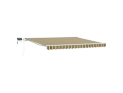 Maison Exclusive - Toldo Retráctil Verde Y Amarillo 400 X 300 Cm Tela Y Acero