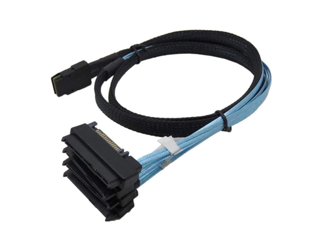 Cable de datos Mini SAS a Serial ATA de 4 puertos, adaptador de disco duro de 0,5 m para ordenadores y servidores. Cable de datos Gokoco M.
