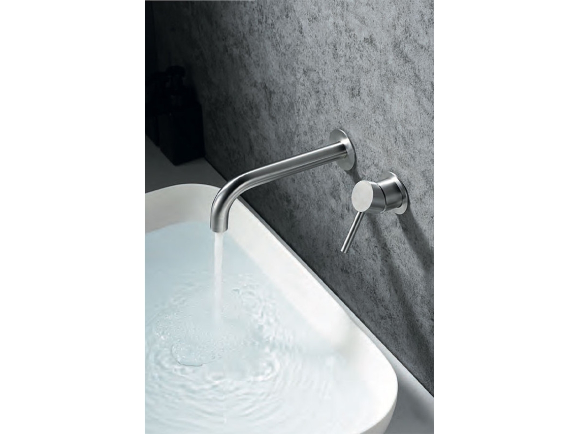 Griferia Mice empotrada monomando de lavabo de Acero Inox Cepillado S316 MICE COLLECTION