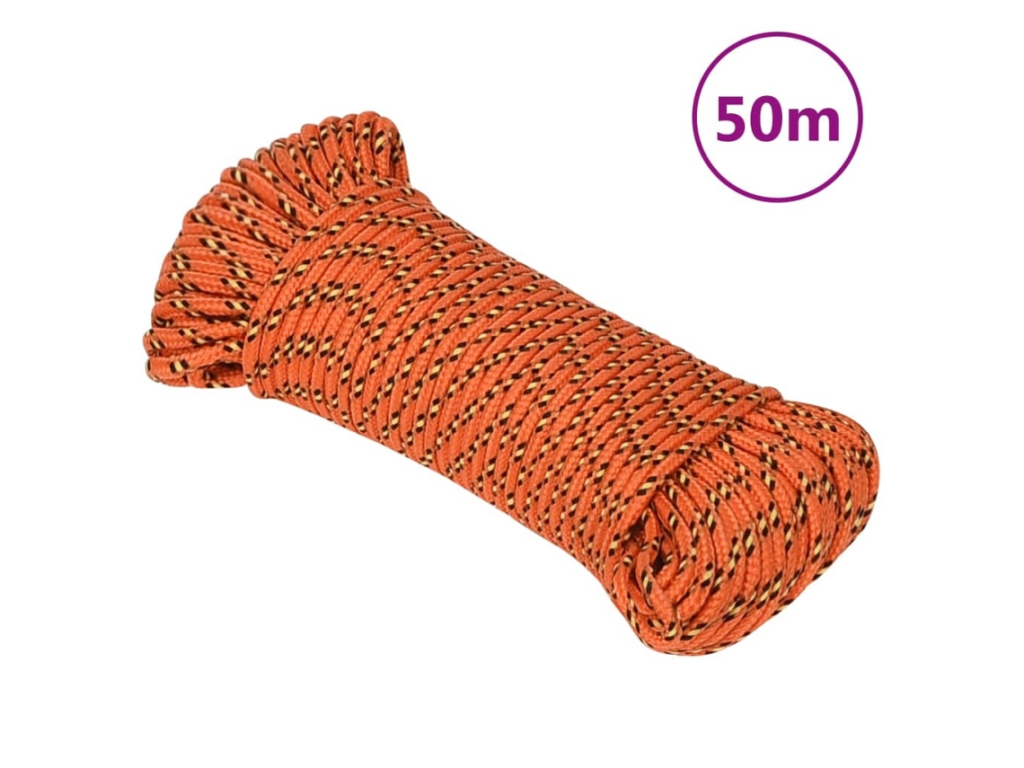Cuerda De Barco Polipropileno Naranja 5 Mm 50 M