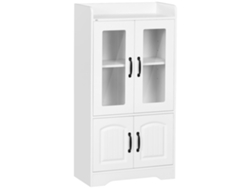 Vitrina Con Puertas De Cristal Blanco