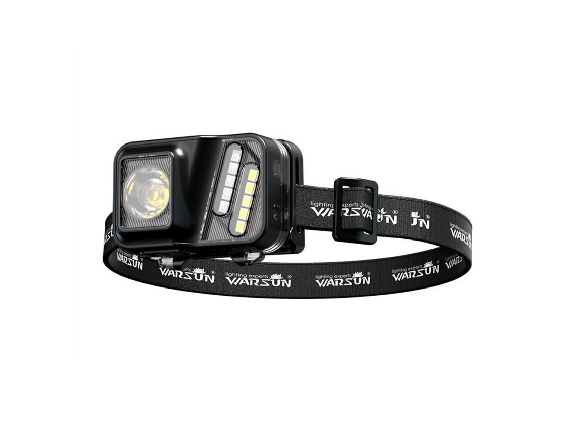 Preta Warsun Lanterna Cabeça Recarregável Leve 750lm Sensor Movimento Corrida Capacete 5 Modos Noturna Pesca Camping Ciclismo Trabalho