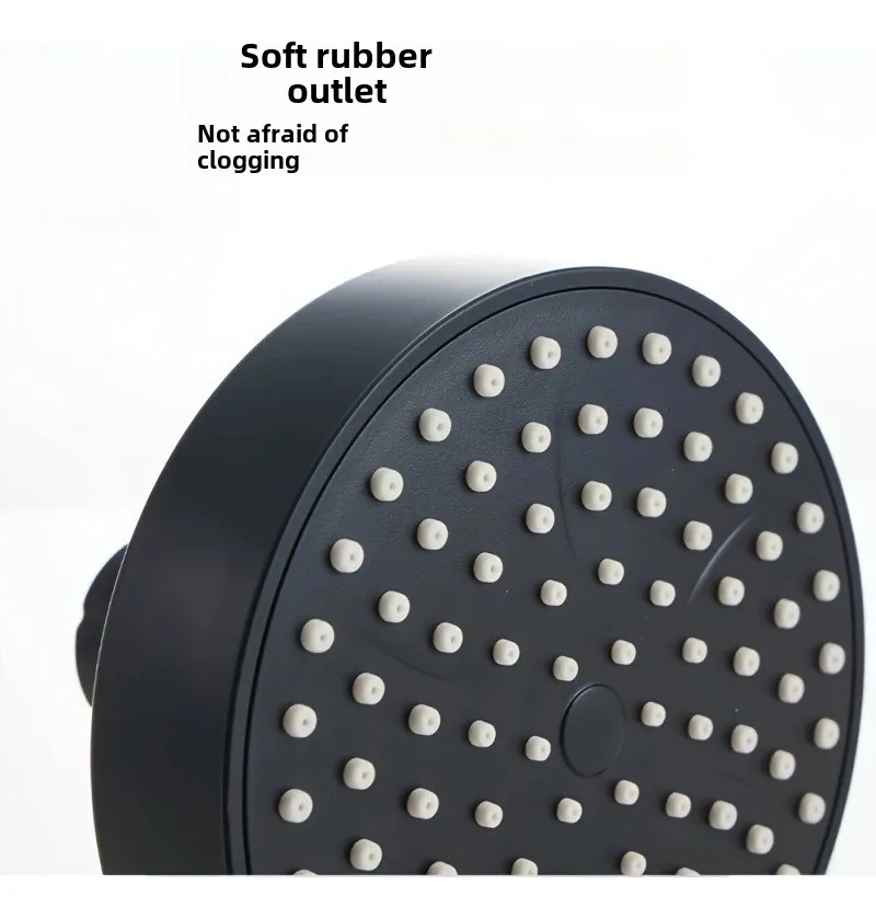 Cabezal de ducha de pared plateado con 4 manijas y caño de agua caliente de Slowmoose