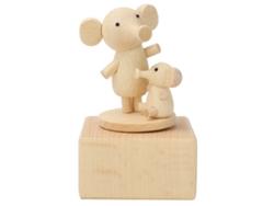 Caja de música con forma de animales adorables, juguete de madera, regalo.