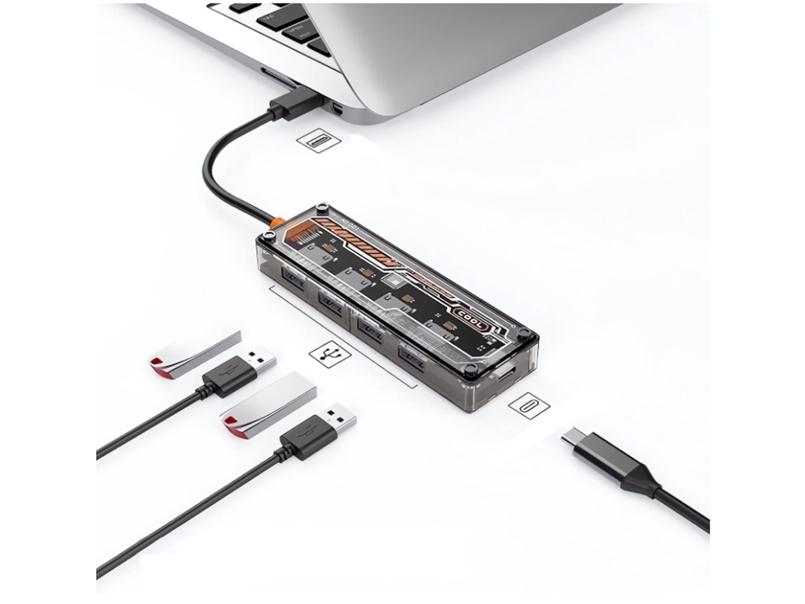 Adaptador multipuerto Usb C Hub Dongle Usb C para Macbook Pro 5 en 1 Adaptador Usb C a Hdmi con puerto Vga Ethernet lector DIGITALLAB Usb 3,0