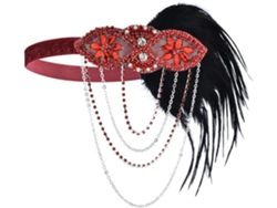 Diadema Estilo Años 20 Con Plumas Y Lentejuelas - Accesorio Vintage Para El Cabello