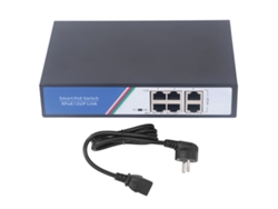 Conmutador Ethernet de 6 puertos y 12 Gbps, divisor de red Plug and Play con protección contra rayos de 4 kV y enchufe europeo.