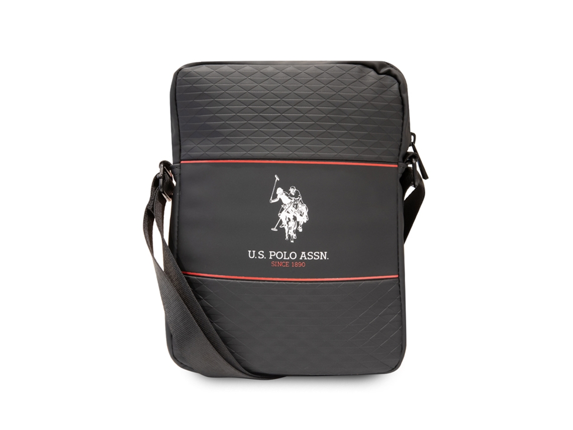 U.S POLO Bolso bandolera de 10'' modelo Middle Stripe Negro