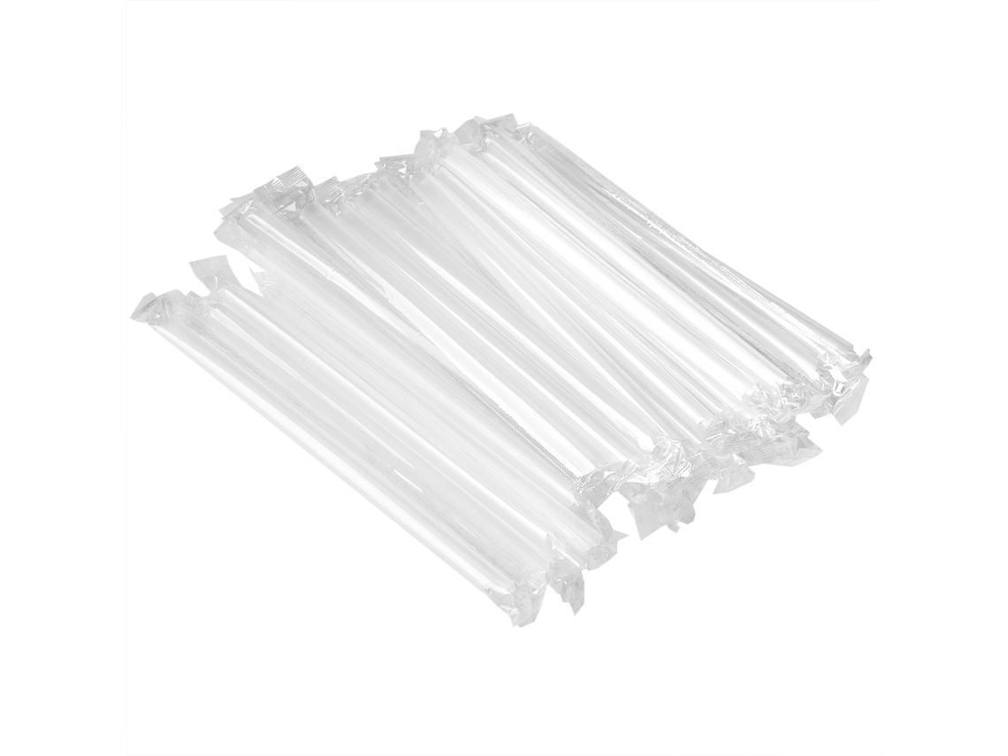 VVJIJILLY Canudos Plásticos Descartáveis Para Uso Em Festas, Canudos Transparentes Embalados Individualmente, Canudos Para Smoothies Sem Bpa Com Design De Ponta