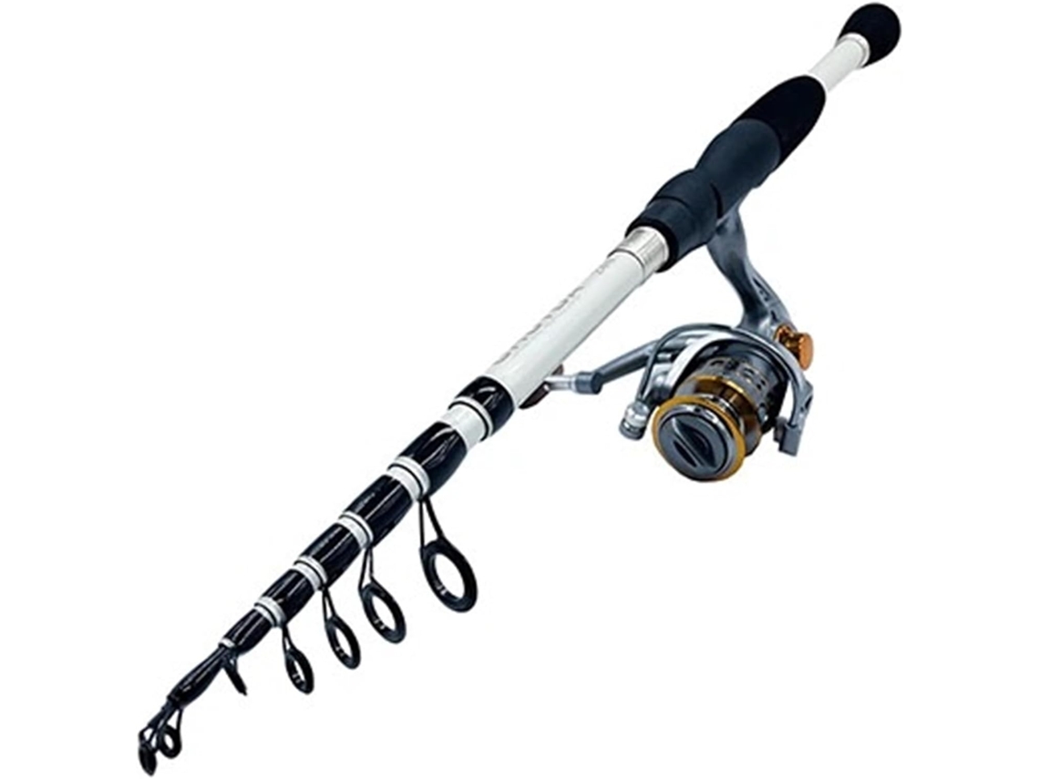 Caña De Pescar Telescópica Ultraligera Fibra Carbono, Carrete Y Giratorio Para La Pesca Carpas, Kit Complet...