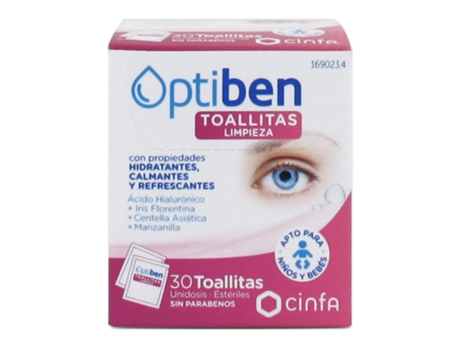 Toallitas Humedecidas CINFA Optiben Unidosis Limpieza Ocular (30 Unidades)