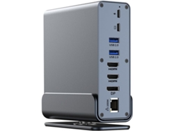 Estación de acoplamiento USB-C 15 en 1 con concentrador vertical para tres monitores 4K HD SFUSHOS