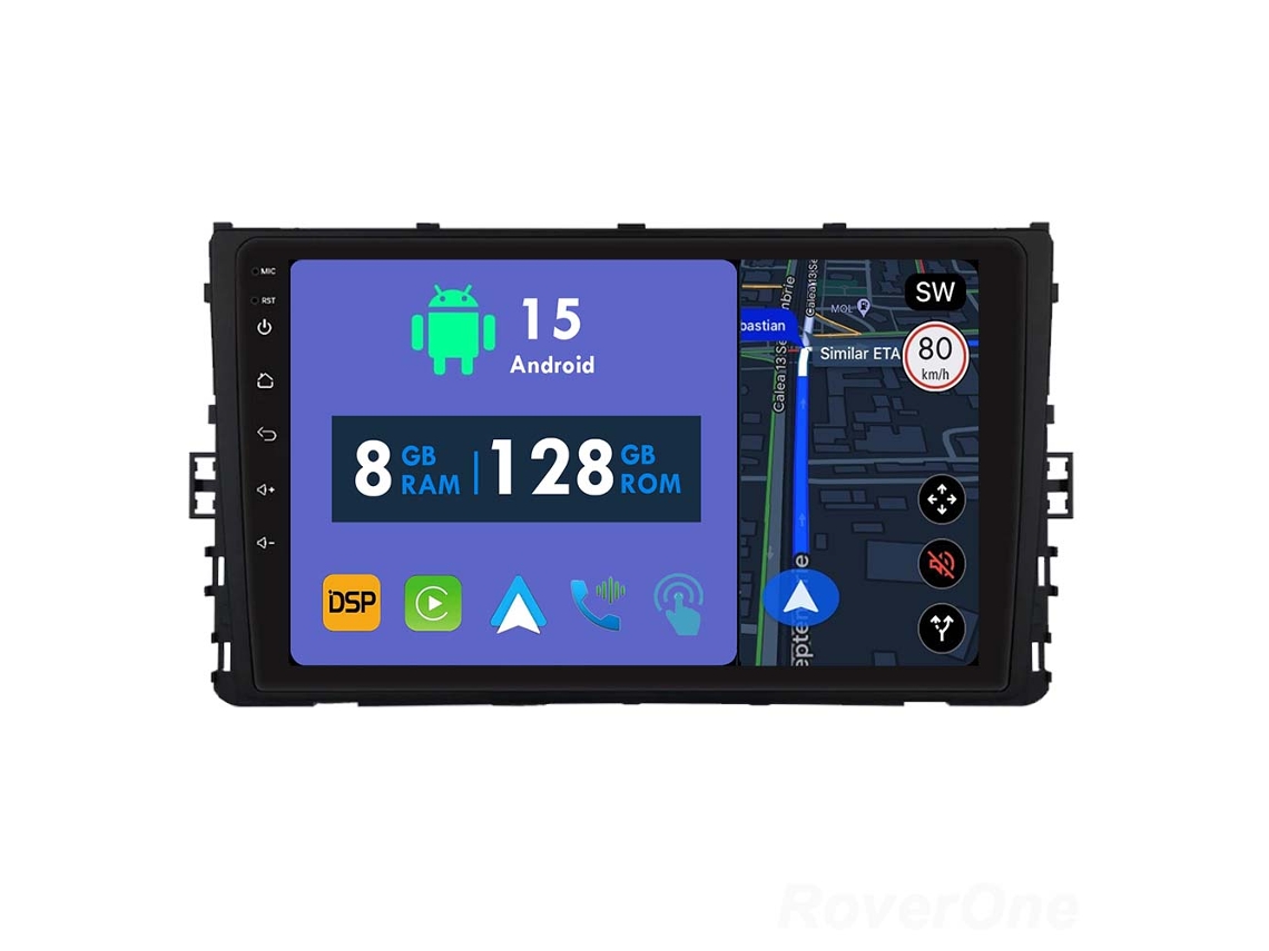 Coche Radio Android Auto Autoradio 8GB RAM 128G ROM CarPlay Navegación GPS Pantalla Táctil RoverOne para Volkswagen VW MQB Polo Jetta MK7 2020 - 2022 