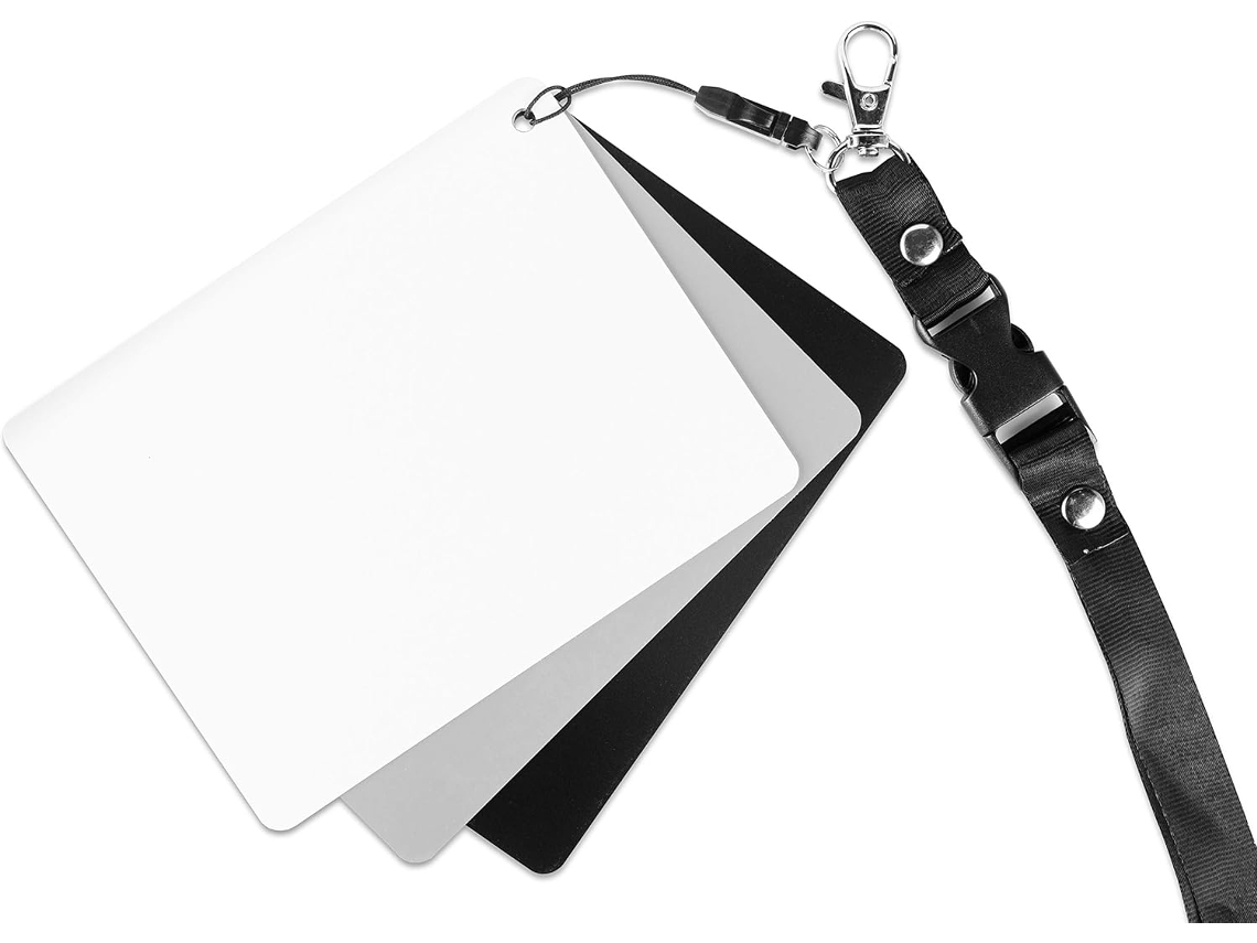 Tarjeta Gris De 13x10 Cm Con Preto Branco Y Alça Para Medición Exposición Balance Branco