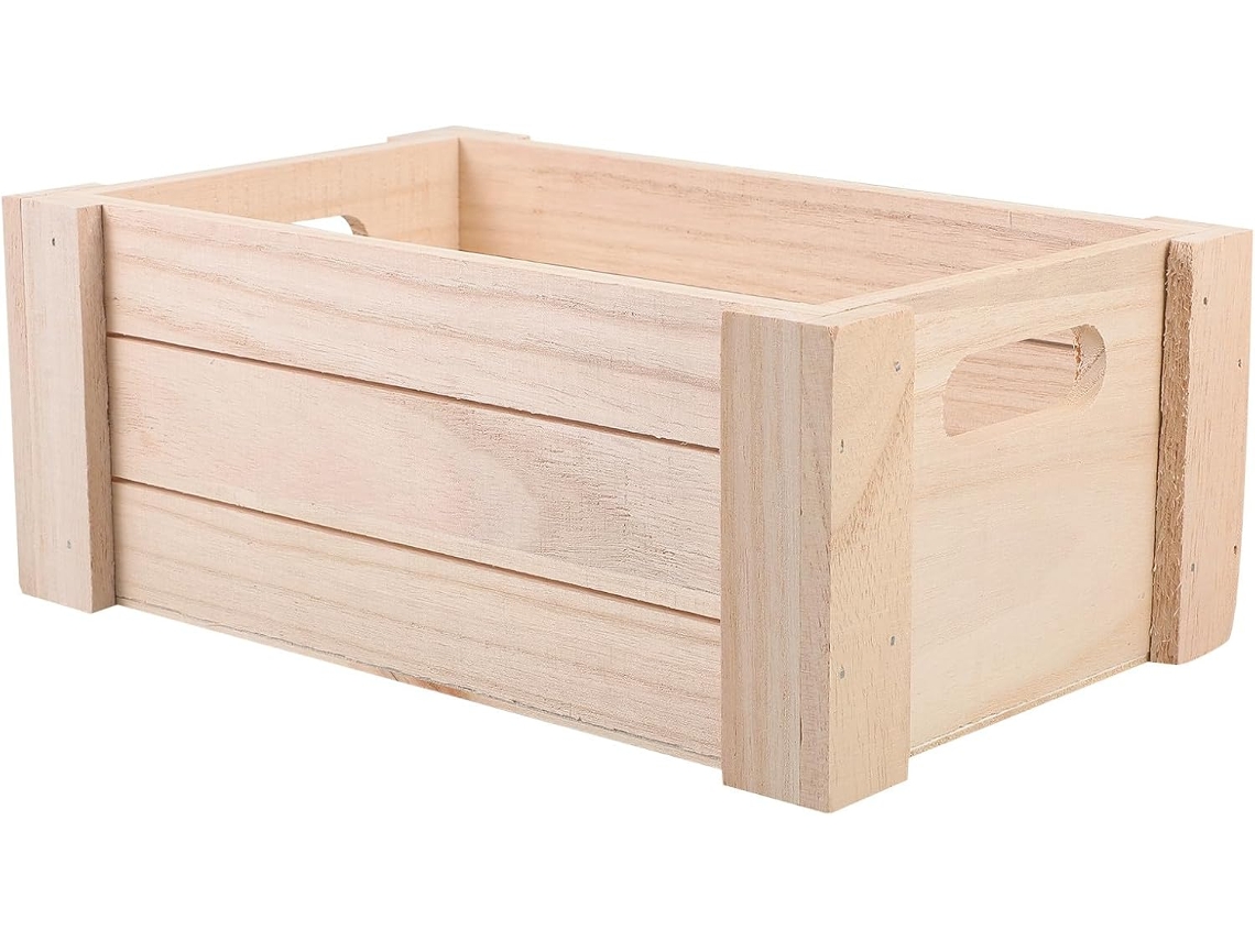 Cesta de almacenamiento de madera creativa para oficina con diseño perforado, tacto agradable, ideal para organizar accesorios y objetos - GOKOCO