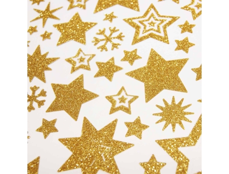 Pegatinas de Navidad - estrellas de purpurina doradas