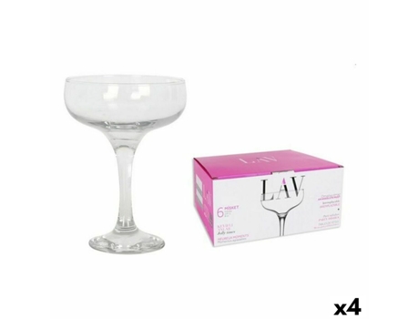 Set de Copas LAV Misket Cristal 235 cc Champagne (4 Unidades)