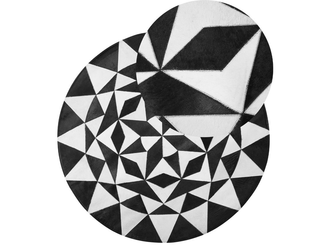 Alfombra de pelo corto BELIANI Turgutlu de Piel de vaca Negro 140x140
