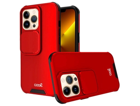 Funda COOL para iPhone 13 Pro Max Hard Camera Rojo