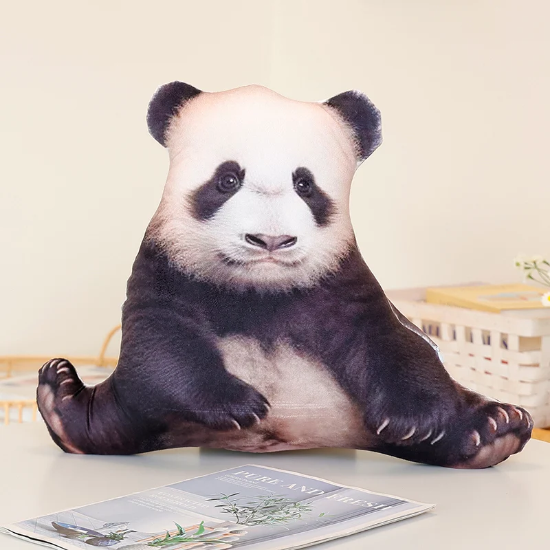 (panda B 40x36 Cm) Cojín Decorativo 3d Con Diseño De Animal Del Bosque, Ideal Para Sofá O Dormitorio.