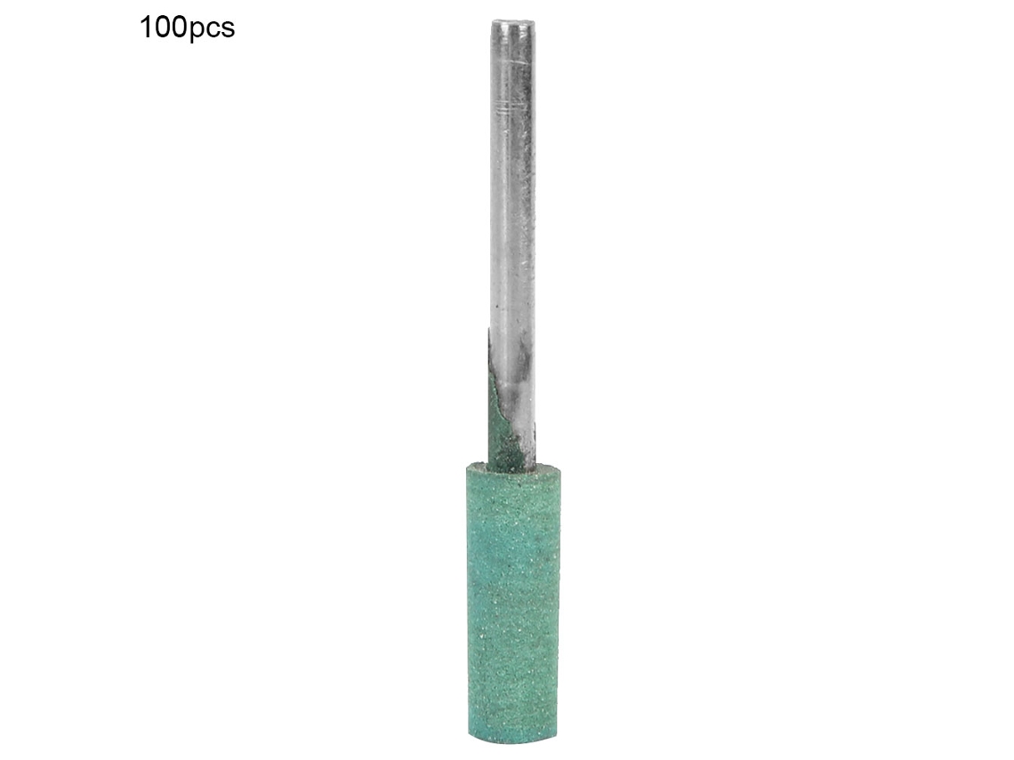 Kit De 100 Brocas De Pulido Con Cabeza Cilíndrica De Goma De 6 Mm Y Punta De 3 Mm Para Lijadora.