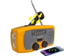 Radio portátil de onda corta NOAA/AM/FM, equipada con batería de 2000 mAh, cargador solar/manual y linterna LED Hexinyigjly