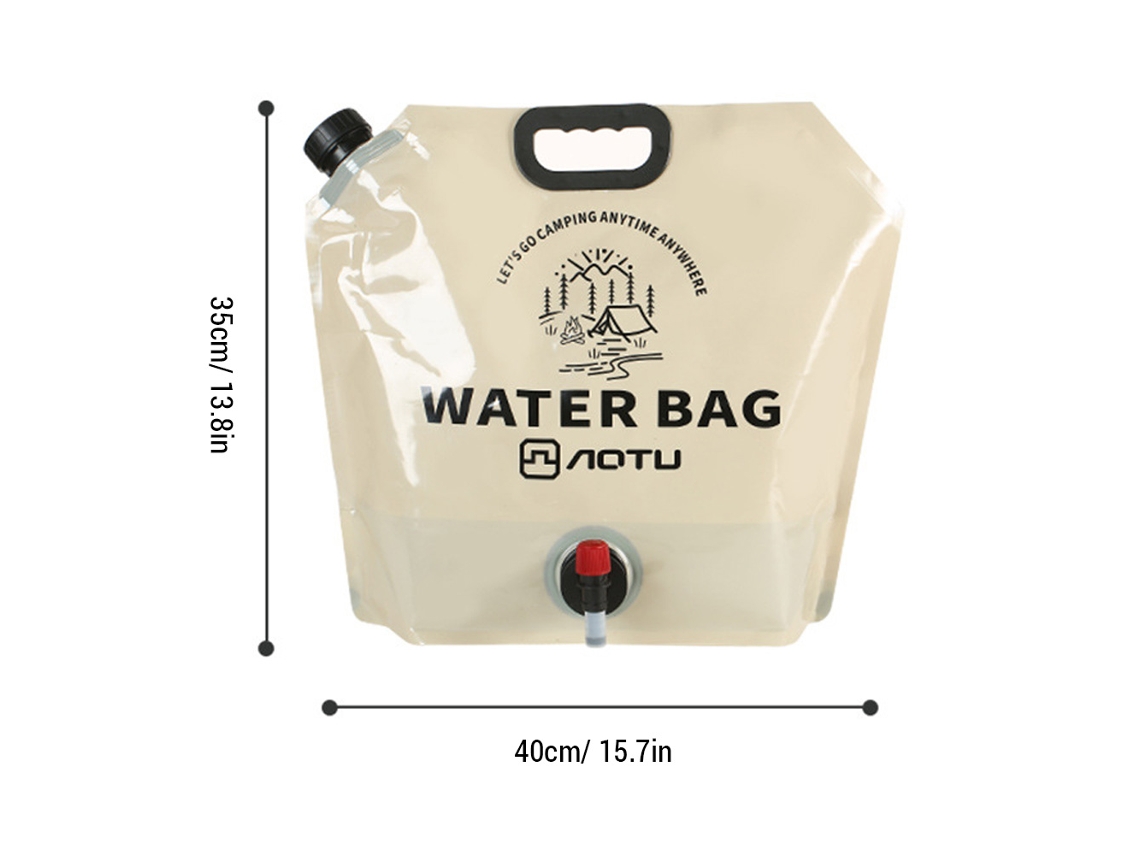 Bolsa De Agua Plegable De 9 Litros Con Grifo Para Camping Y Senderismo, Contenedor De Almacenamiento Portátil Para Exteriores.