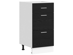 Maison Exclusive - Gabinete Base De Cocina Con Cajón Roble Negro 40 X 46 X 81,5 Cm