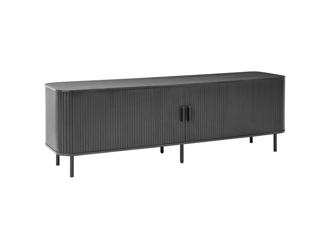Mueble de TV Beliani Bradley en MDF negro 180x45x58