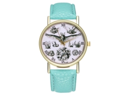 Reloj De Pulsera Unisex De Moda Con Correa De Piel Sintética Y Movimiento De Cuarzo (menta)