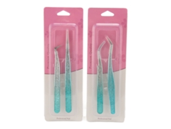 Pinzas Para Pestañas Postizas (4 Unidades) Con Punta Recta Y Curva, Ligeras, De Acero Inoxidable, Para Decoración De Uñas, Ideales Para Uso Profesional En Salones De Belleza Y En El Hogar.