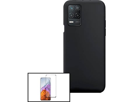 Carcasa + Protector Realme 8 5G PHONECARE Silicona Líquida Negro