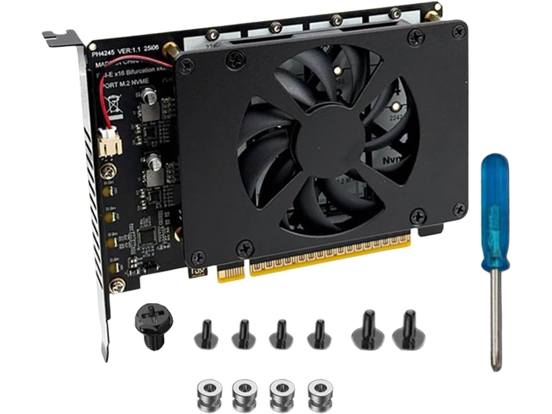 La Tarjeta De Expansión Nvme Pcie X16 Admite Transferencia De 4 X 128 Gbps.