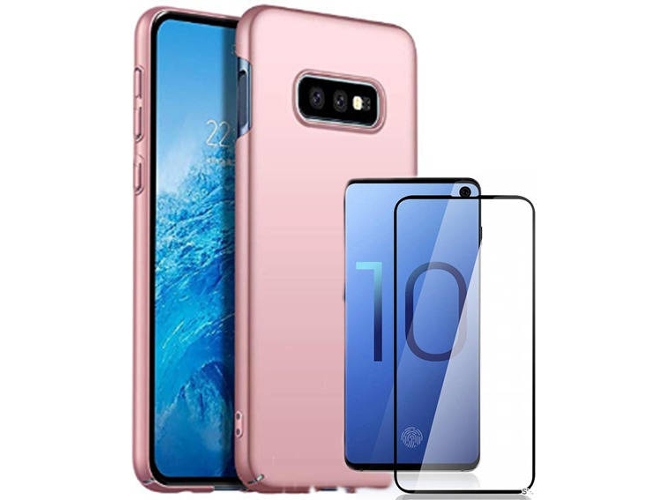 Kit Carcasa y Protector Cristal 5D Samsung Galaxy S10e SlimShield Rosa