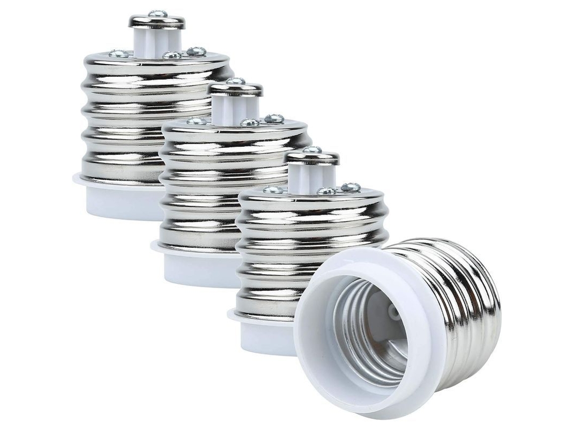 Adaptador De Portalámparas E40 A E27 Blanco - Juego De 4 Convertidores Para Bombillas Led, Halógenas Y De Bajo Consumo