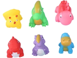 Juego De 6 Juguetes De Baño Con Forma De Dinosaurio: Juguetes Resistentes Y Compactos Para Apretar.