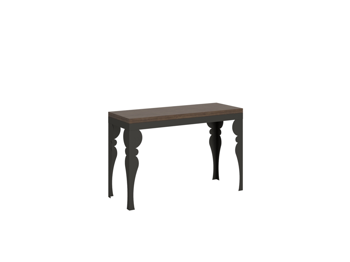 Mesa de Comedor ITAMOBY Paxon Double (120x45/90 - Paneles de Melamina - Nogal)