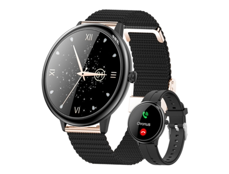 BISBISOUS R8 Reloj Inteligente Mujer Deportes Saludables Ritmo Cardíaco Negro