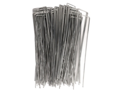100 estacas de jardín en forma de U de acero galvanizado, para paisajismo, para barreras contra malezas, decoración de césped, rugosidad de 2,5 mm/0,10 pulgadas.