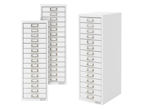 3x Archivadores acero blanco 28x38x87 cm ML-DESIGN
